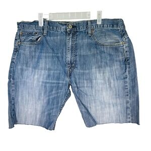 Levi Strauss & Co Denim Jean Shorts Mens 38 Blue Cutoff Raw Hem Cotton Egypt